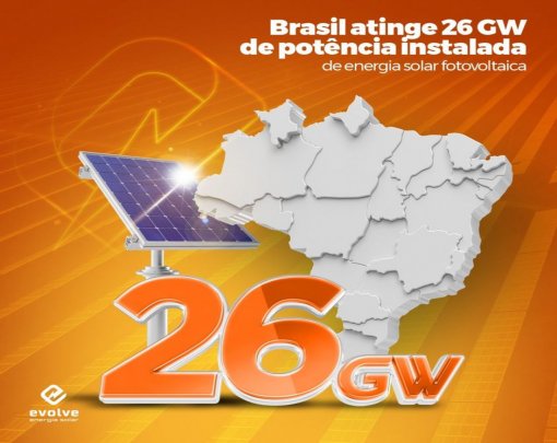 Brasil atinge 26 GW de potência instalada de energia solar fotovoltaica
