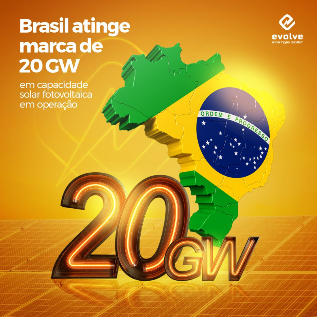 Brasil atinge marca de 20 GW em capacidade solar fotovoltaica em operação