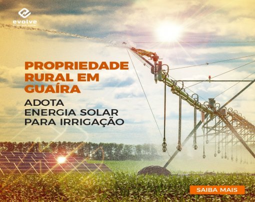 Propriedade rural em Guaíra adota energia solar para irrigação